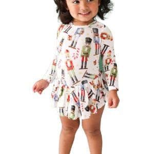 NWOT Posh Peanut Nutcracker Print Baby Dress/bodysuit size 0-3month